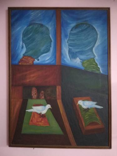 शांति कपोत, कैनवास पर तैल, 1991